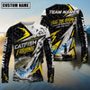 Bluejose Fishing Yellow Thunder Hexagonal Splatter Custom Name & Team Name 3D Shirts (12 Breeds)