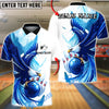 BlueJose Bowling & Pins Eagle Feather Strike Art Customized Name, Team Name 3D Shirt (4 Colors)
