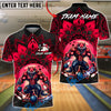 BlueJose Bowling & Pins Mandala Werewolf Power Customized Name, Team Name 3D Shirt (4 Colors)