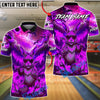 BlueJose Bowling & Pins Fire Rebel Bunny Galaxy Customized Name, Team Name 3D Shirt (4 Colors)