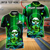 BlueJose Bowling & Pins Neon Panda Money Style Customized Name, Team Name 3D Shirt (4 Colors)