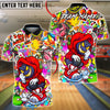 BlueJose Bowling & Pins Street Sticker Hoodie Bowler Customized Name, Team Name 3D Shirt (4 Colors)