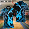 BlueJose Bowling & Pins Royal Crown Luxury Black Gold Customized Name, Team Name 3D Shirt (6 Colors)