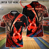 BlueJose Bowling & Pins Royal Crown Luxury Black Gold Customized Name, Team Name 3D Shirt (6 Colors)