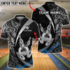 BlueJose Bowling & Pins Royal Crown Luxury Black Gold Customized Name, Team Name 3D Shirt (6 Colors)