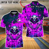 BlueJose Bowling & Pins Inferno Bull Flame Power Customized Name, Team Name 3D Shirt (4 Colors)