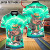 BlueJose Bowling & Pins Storm Boar Warrior Style Customized Name, Team Name 3D Shirt (4 Colors)