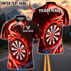 BlueJose Darts Flame Wave Dartboard Personalized Name, Team Name Unisex Shirt (4 Colors)