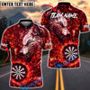 BlueJose Darts Wolf Fire Dartboard Fantasy Art Personalized Name, Team Name Unisex Shirt (4 Colors)