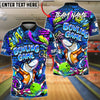 BlueJose Bowling And Pins Graffiti Shark Neon Street Art Brick Wall Customized Name, Team Name 3D Shirt (4 Colors)