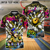 BlueJose Bowling And Pins Graffiti Monkey Street Art Explosion Customized Name, Team Name 3D Shirt (6 Colors)