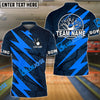 BlueJose Bowling And Pins Lightning Volt Customized Name 3D Shirt ( 6 Colors)