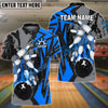 BlueJose Bowling And Pins Dropping Bomb Multicolor Customized Name 3D Shirt (4 Colors)