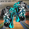BlueJose Bowling And Pins Dropping Bomb Multicolor Customized Name 3D Shirt (4 Colors)