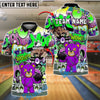 BlueJose Bowling Teddy Attack Customized Name, Team Name 3D Shirt (4 Colors)
