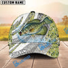 BlueJose Fishing Fish Scale Silver Stripe Personalized Name Classic 3D Cap (13 Breeds)
