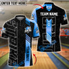 BlueJose Bowling Modern Gold Vector Style Customized Name, Team Name 3D Shirt (4 Colors)