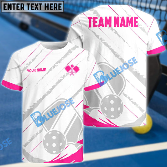 BlueJose Pickleball Basic Personalized Name, Team Name Unisex Shirt (4 Colors)