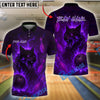 BlueJose Bowling And Pins Flaming Wolf Power Customized Name, Team Name 3D Shirt (4 Colors)