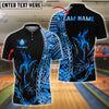 BlueJose Bowling Tribal Fire Strike Design Customized Name, Team Name 3D Shirt (4 Colors)