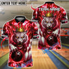 BlueJose Bowling And Pins Thunder Lightning Tiger King Customized Name, Team Name 3D Shirt (4 Colors)