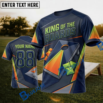 BlueJose Cornhole King Of The Boards Personalized Name 3D Unisex Shirt