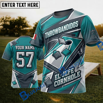 BlueJose Cornhole Throw Bandidos El Jefe Personalized Name 3D Unisex Shirt