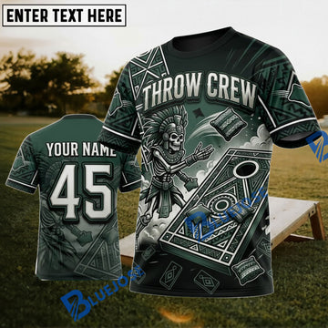 BlueJose Cornhole Throw Crew Black Board Personalized Name 3D Unisex Shirt