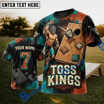 BlueJose Cornhole Toss Kings Cowboy Personalized Name 3D Unisex Shirt