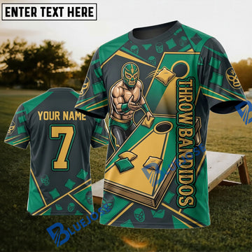 BlueJose Cornhole Throw Bandidos Personalized Name 3D Unisex Shirt
