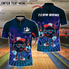 BlueJose Neon Cool Bowling Ball with Shades Customized Name, Team Name 3D Shirt (4 Colors)
