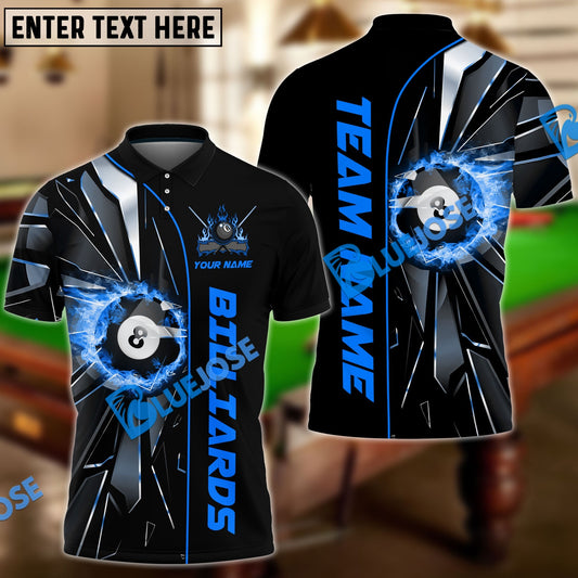 BlueJose Billiards Ball 8 Fire Broken Glass Personalized Shirt (4 Colors) For Kids