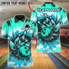 BlueJose Bowling And Pins Retro Tie-Dye Strike Customized Name, Team Name 3D Shirt (4 Colors)