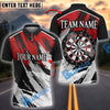 BlueJose Darts Grunge Target Strike Brush Style Personalized Name, Team Name Shirt (4 Colors)
