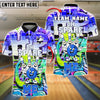 BlueJose Funny Bowling Ball&Pins Oh Spare Graffiti Style Customized Name, Team Name 3D Shirt (4 Colors)