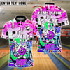 BlueJose Funny Bowling Ball&Pins Oh Spare Graffiti Style Customized Name, Team Name 3D Shirt (4 Colors)