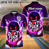 BlueJose Bowling And Pins Evil Bowling Ball Customized Name, Team Name 3D Shirt (4 Colors)