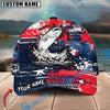 BlueJose Fishing Patriotic Grunge Splatter Personalized Cap (13 Breeds)
