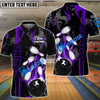 BlueJose Bowling And Pins Strike The Blood Multicolor Customized Name 3D Shirt (4 Colors)