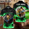BlueJose Billiards Ball 8 And 9 Fire Skull Crack ver KH Personalized Name, Team Name Unisex Polo( 6 Colors )