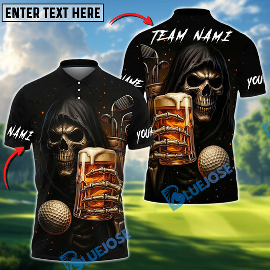 BlueJose Golf Reaper Beer Vibe Custom Name, Team Name 3D Shirts