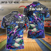 BlueJose Bowling Graffiti Claw Strike Customized Name, Team Name 3D Shirt (4 Colors)