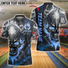 BlueJose Bowling Skull Flame Customized Name, Team Name 3D Shirt (4 Colors)