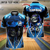 BlueJose Bowling And Pins Funny Ball Street Style Customized Name, Team Name 3D Shirt (4 Colors)
