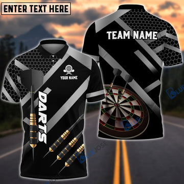 BlueJose Darts Metalic Style Personalized Name, Team Name Shirt (4 Colors)