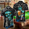 BlueJose Billiards 8-Ball Cool Skull And Beer Personalized Name Shirt (4 Colors)