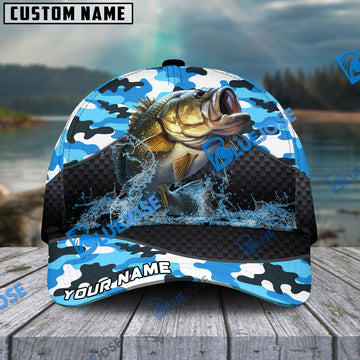 BlueJose Personalized Bass Fishing Blue Camo Sport Classic Cap