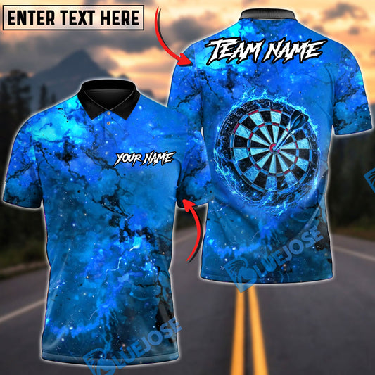 BlueJose Darts Fiery Flame Ring Personalized Name, Team Name Unisex Shirt (4 Colors)