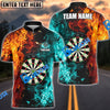 BlueJose Darts Two Sides Flame  Personalized Name, Team Name 3D Shirt (4 Colors)