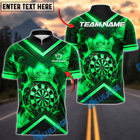 BlueJose Darts Premium Golden Dartboard With Crown Design Customized Name, Team Name 3D Shirt (4 Colors)
